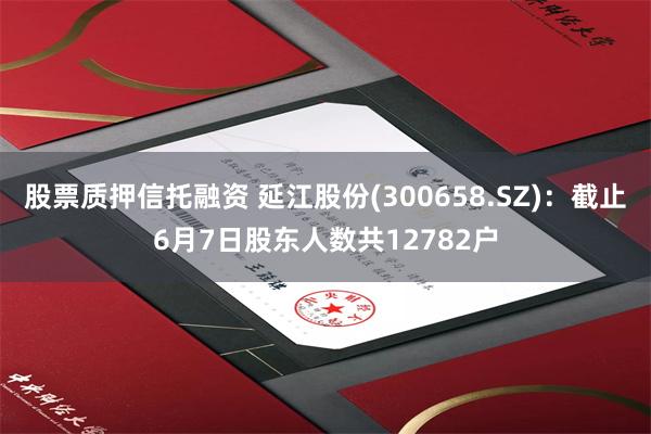 股票质押信托融资 延江股份(300658.SZ)：截止6月7日股东人数共12782户