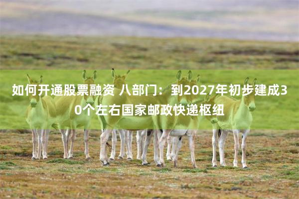 如何开通股票融资 八部门：到2027年初步建成30个左右国家邮政快递枢纽