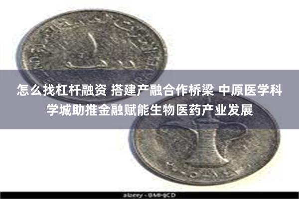 怎么找杠杆融资 搭建产融合作桥梁 中原医学科学城助推金融赋能生物医药产业发展