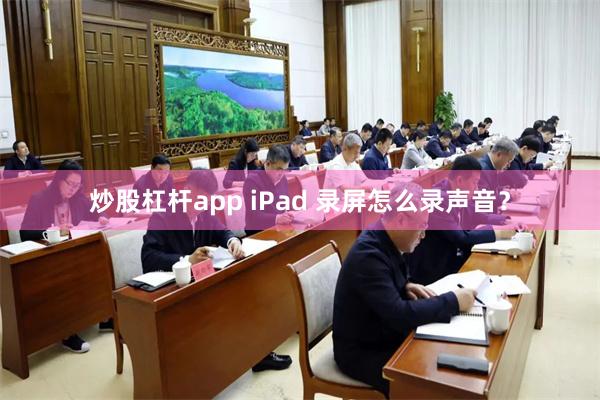 炒股杠杆app iPad 录屏怎么录声音？