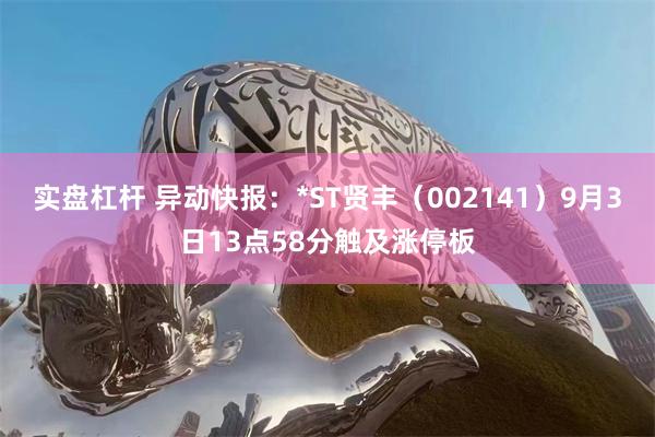 实盘杠杆 异动快报：*ST贤丰（002141）9月3日13点58分触及涨停板