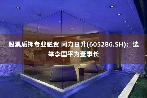 股票质押专业融资 同力日升(605286.SH)：选举李国平为董事长