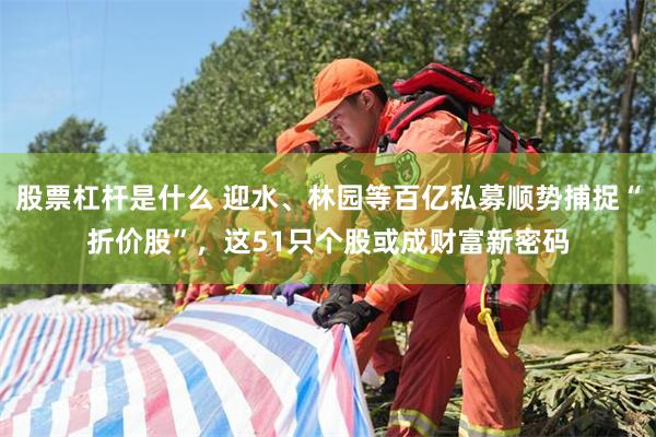 股票杠杆是什么 迎水、林园等百亿私募顺势捕捉“折价股”，这51只个股或成财富新密码