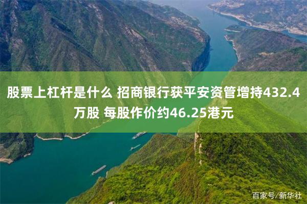 股票上杠杆是什么 招商银行获平安资管增持432.4万股 每股作价约46.25港元